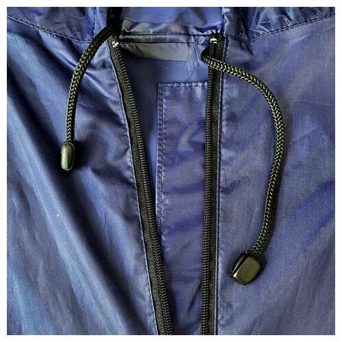  Дождевик-плащ синий на молнии многоразовый с пвх-покрытием, размер 52-54 (xl), рост 170-176, грандмастер, 610866 | Непромокаемые плащи и куртки