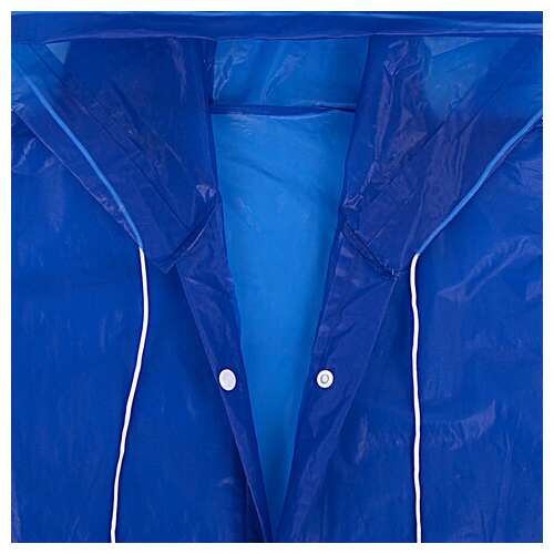  Дождевик плащ синий на кнопках, eva, многоразовый прочный, чехол в комплекте, универсальный размер, shamaani (шамаани), 610931 | Непромокаемые плащи и куртки