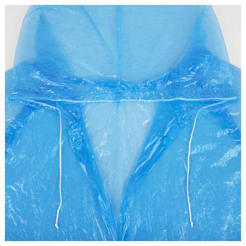  Дождевик-плащ синий на кнопках полиэтиленовый, универсальный размер 120x80 см, shamaani (шамаани), 610929 | Непромокаемые плащи и куртки