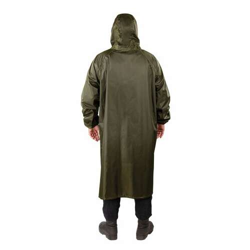  Дождевик-плащ цвета хаки на молнии многоразовый с пвх-покрытием, размер 52-54 (xl), рост 170-176, грандмастер, 610847 | Непромокаемые плащи и куртки