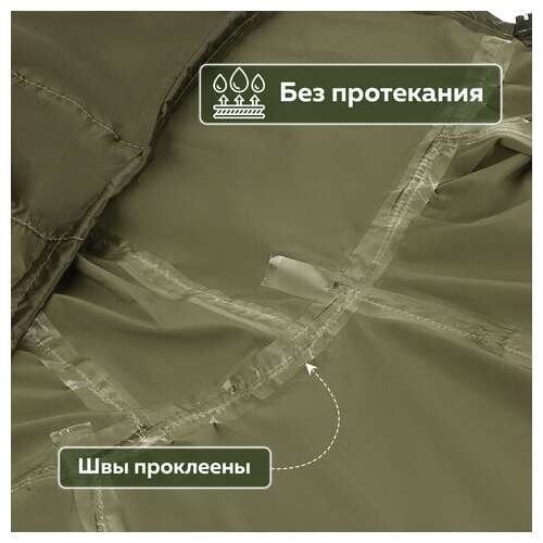  Дождевик-плащ хаки с карманами многоразовый на молнии, размер 60-62, рост 170-176, грандмастер, 610885 | Непромокаемые плащи и куртки