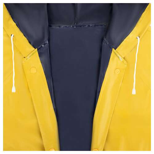  Дождевик-куртка желтая на кнопках с карманами, виниловая, размер 50-56, рост 170-185, грандмастер, 610939 | Непромокаемые плащи и куртки