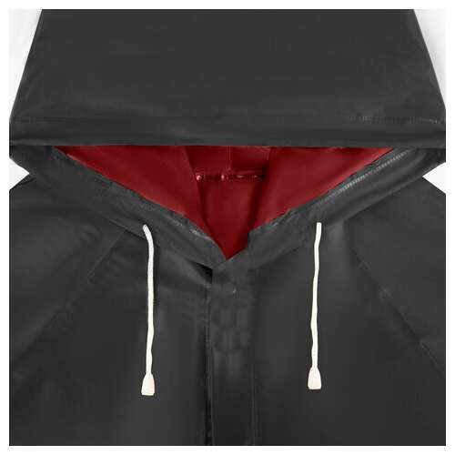  Дождевик-куртка чёрная на кнопках с карманами, виниловая, размер 50-56, рост 170-185, грандмастер, 610942 | Непромокаемые плащи и куртки