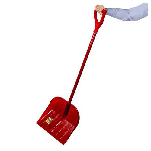  Лопата снеговая 44х38 см "поликарбонат" грандмастер, прочная, алюминиевый черенок с v-ручкой 130 см, цвет красный, 606625 | Инвентарь для уборки на улице и уходом за почвой