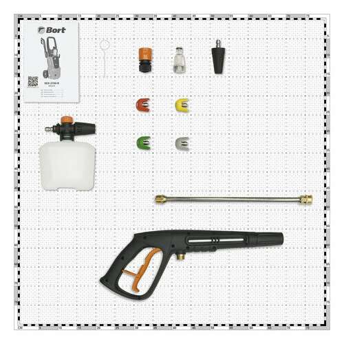  Минимойка bort kex-2700-r, мощность 2,5 квт, давление 190 бар, шланг 10 м, 93416145 | Минимойки