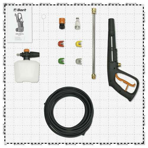  Минимойка bort bhr-2700-pro, мощность 2,5 квт, давление 180 бар, шланг 10 м, 93416121 | Минимойки