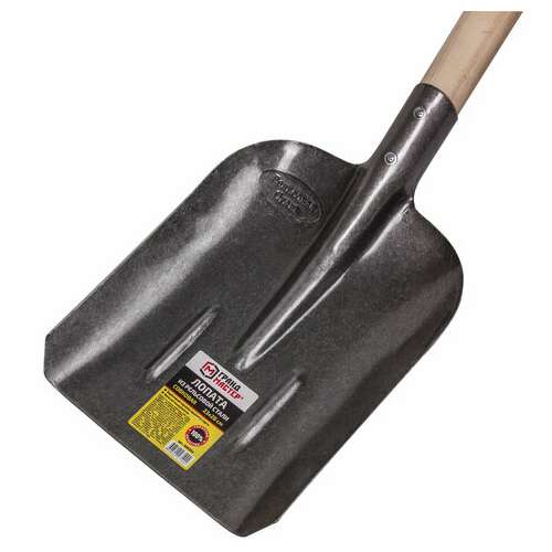  Лопата совковая из рельсовой стали грандмастер, 23х28 см, высота 130 см, деревянный черенок, 606554 | Инвентарь для уборки на улице и уходом за почвой