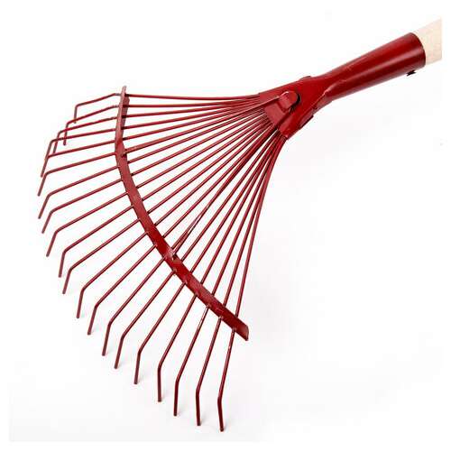  Грабли веерные проволочные, 20 зубьев, ширина 35 см, деревянный черенок 120 см, км000881 | Инвентарь для уборки на улице и уходом за почвой
