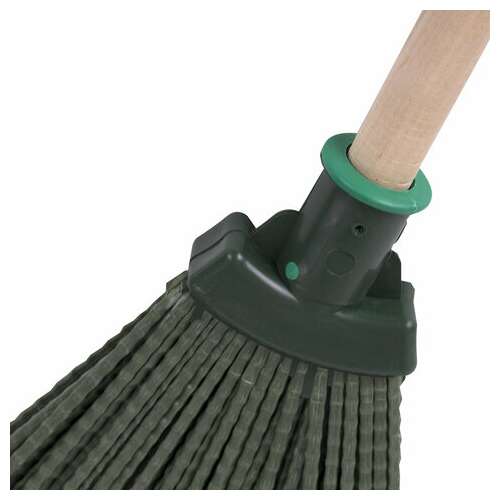  Веник синтетический веерный 29х26 см, деревянный черенок 40 см, еврорезьба, laima expert, 601830 | Инвентарь для уборки на улице и уходом за почвой