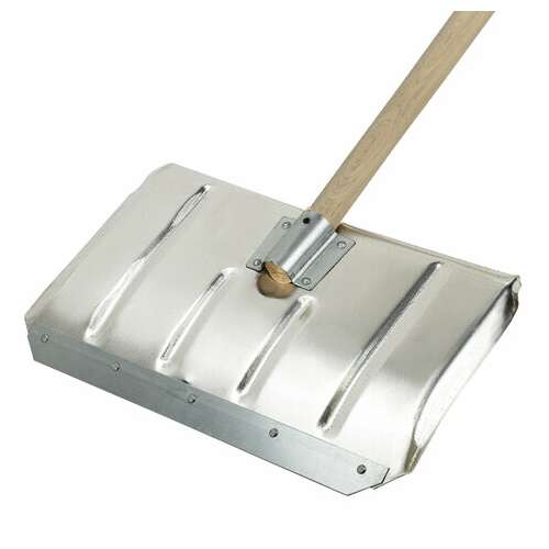  Лопата снеговая 50х33см, алюминиевая усиленная ребрами жесткости, деревянный черенок 130см, армирующая металлическая планка на клепках, лтсе | Инвентарь для уборки на улице и уходом за почвой