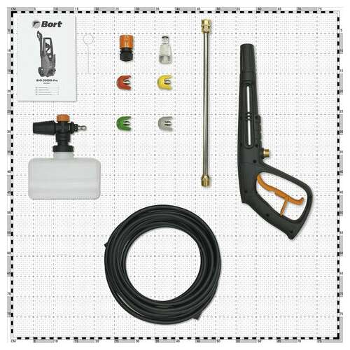  Минимойка bort bhr-2000m-pro, мощность 2 квт, давление 150 бар, шланг 8 м, 93416411 | Минимойки
