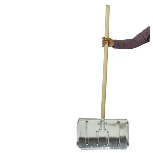  Лопата снеговая 50х33см, алюминиевая усиленная ребрами жесткости, деревянный черенок 130см, армирующая металлическая планка на клепках, лтсе | Инвентарь для уборки на улице и уходом за почвой