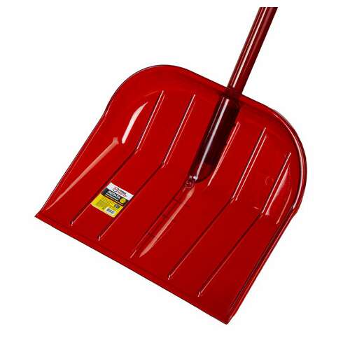  Лопата снеговая 44х38 см "поликарбонат" грандмастер, прочная, алюминиевый черенок с v-ручкой 130 см, цвет красный, 606625 | Инвентарь для уборки на улице и уходом за почвой