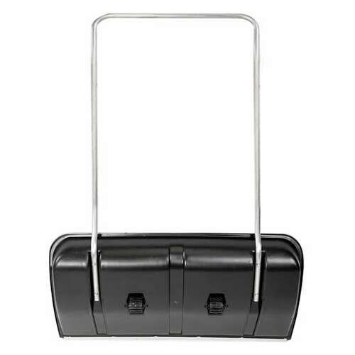  Лопата снеговая 82х45см "скрепер" на колесах, пластиковая, высота 120см п-образная металлическая рукоятка, армирующая алюминиевая планка, №8 | Инвентарь для уборки на улице и уходом за почвой