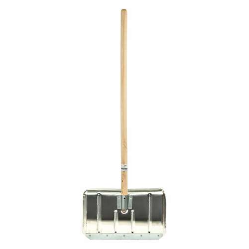  Лопата снеговая 50х33см, алюминиевая усиленная ребрами жесткости, деревянный черенок 130см, армирующая металлическая планка на клепках, лтсе | Инвентарь для уборки на улице и уходом за почвой