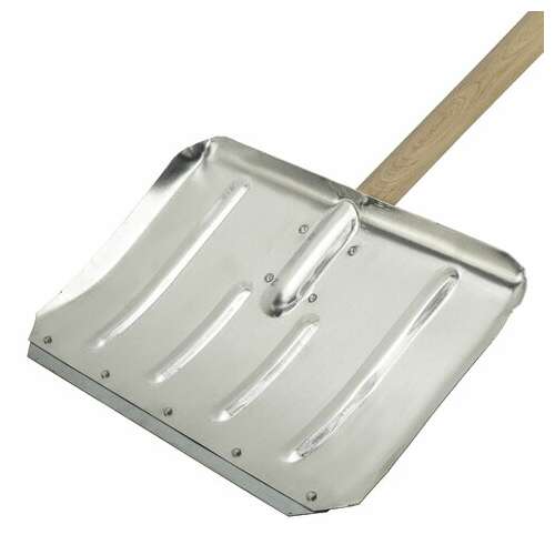  Лопата снеговая 50х33см, алюминиевая усиленная ребрами жесткости, деревянный черенок 130см, армирующая металлическая планка на клепках, лтсе | Инвентарь для уборки на улице и уходом за почвой