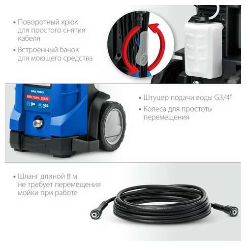 Минимойка зубр авд-п180, мощность 2,3 квт, давление 180 бар, шланг 8 м  Минимойка зубр авд-п180, мощность 2,3 квт, давление 180 бар, шланг 8 м | Минимойки