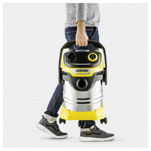 Пылесос хозяйственный karcher wd 5 s, мусоросборник 25 л, мощность 1100 вт, желтый, 1.628-350.0  Пылесос хозяйственный karcher wd 5 s, мусоросборник 25 л, мощность 1100 вт, желтый, 1.628-350.0 | Пылесосы промышленные
