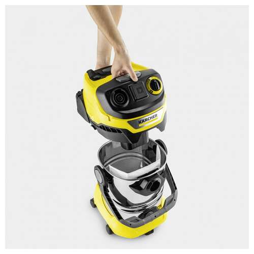  Пылесос хозяйственный karcher wd 6 ps, мусоросборник 30 л, мощность 1300 вт, желтый, 1.628-360.0 | Пылесосы промышленные