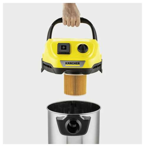  Пылесос хозяйственный karcher wd 3 ps, мусоросборник 17 л, мощность 1000 вт, желтый, 1.628-190.0 | Пылесосы промышленные