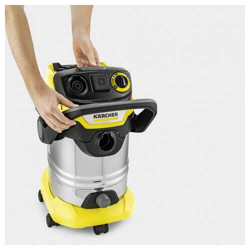  Пылесос хозяйственный karcher wd 6 ps, мусоросборник 30 л, мощность 1300 вт, желтый, 1.628-360.0 | Пылесосы промышленные