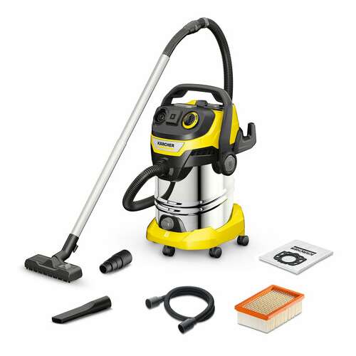  Пылесос хозяйственный karcher wd 6 ps, мусоросборник 30 л, мощность 1300 вт, желтый, 1.628-360.0 | Пылесосы промышленные