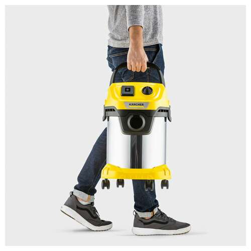  Пылесос хозяйственный karcher wd 3 ps, мусоросборник 17 л, мощность 1000 вт, желтый, 1.628-190.0 | Пылесосы промышленные