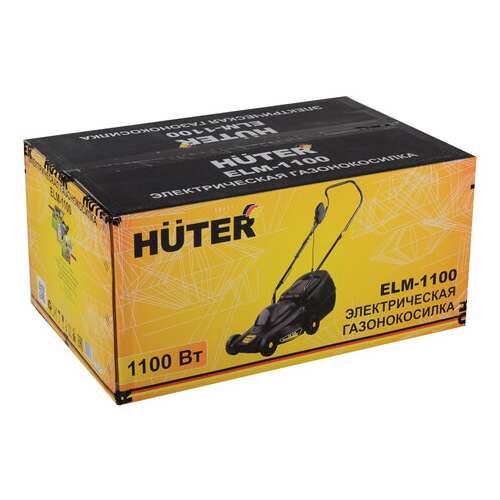  Газонокосилка сетевая huter elm-1100, 1100 вт, 3100 об./мин, ширина скашивания 32 см, 70/4/2 | Газонокосилки