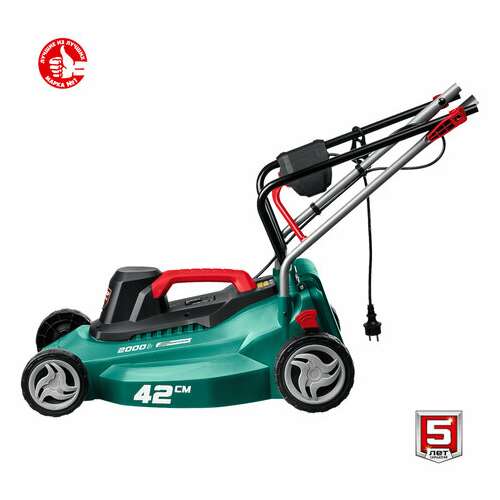  Газонокосилка сетевая зубр гсц-42-2000, 2000 вт, 3200 об./мин, ширина скашивания 42 см, гсц-42-2000 | Газонокосилки