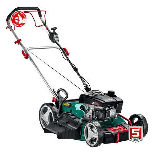  Газонокосилка бензиновая самоходная зубр, 3000 об./мин, объем двигателя 175 см3, 6.5 л.с., гбс-510 | Газонокосилки