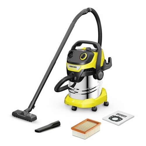 Пылесос хозяйственный karcher wd 5 s, мусоросборник 25 л, мощность 1100 вт, желтый, 1.628-350.0  Пылесос хозяйственный karcher wd 5 s, мусоросборник 25 л, мощность 1100 вт, желтый, 1.628-350.0 | Пылесосы промышленные