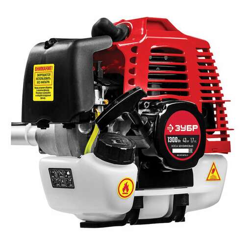  Триммер бензиновый зубр крб-1300, 1300 вт, 9000 об./мин, объем двигателя 43 см3, крб-1300 | Триммеры бензиновые