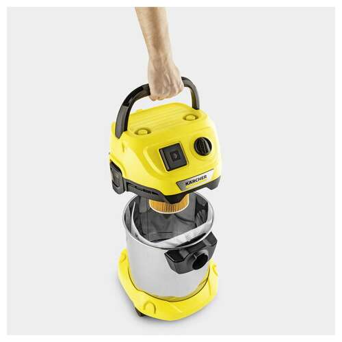  Пылесос хозяйственный karcher wd 3 ps, мусоросборник 17 л, мощность 1000 вт, желтый, 1.628-190.0 | Пылесосы промышленные