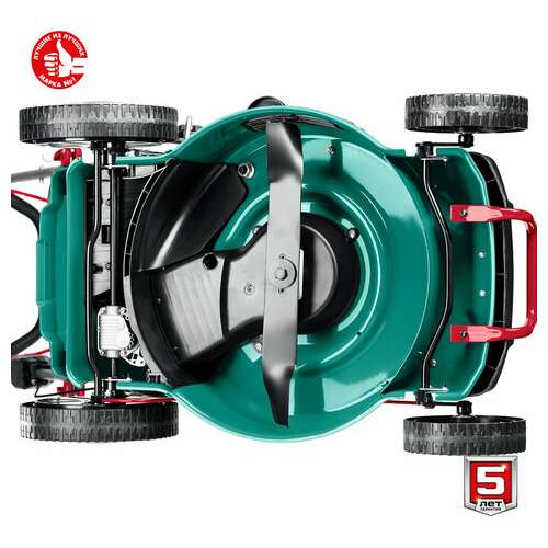  Газонокосилка бензиновая самоходная зубр, 3000 об./мин, объем двигателя 175 см3, 6.5 л.с., гбс-510 | Газонокосилки