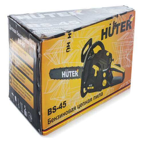  Бензопила huter bs-45, 2300 вт, 3800 об/мин, длина шины 45 см, объем двигателя 45 см3, 3,1 л.с., 70/6/2 | Бензопилы