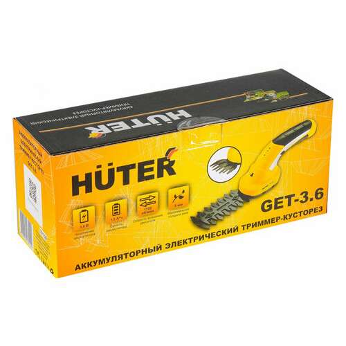  Триммер-кусторез аккумуляторный huter get-3.6, 1100 об/мин, 3,6 в, 1,5 ахч, 70/1/28 | Триммеры электрические