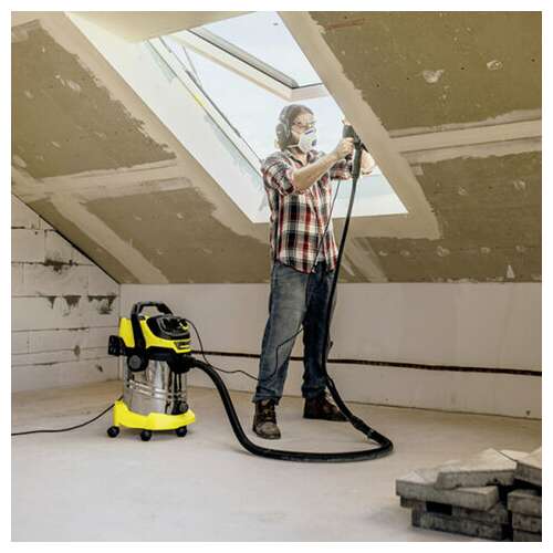  Пылесос хозяйственный karcher wd 6 ps, мусоросборник 30 л, мощность 1300 вт, желтый, 1.628-360.0 | Пылесосы промышленные