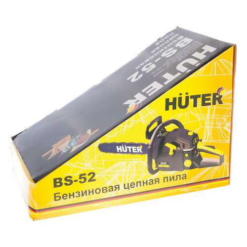  Бензопила huter bs-52, 2800 вт, 3800 об/мин, длина шины 50 см, объем двигателя 52 см3, 3,8 л.с., 70/6/3 | Бензопилы