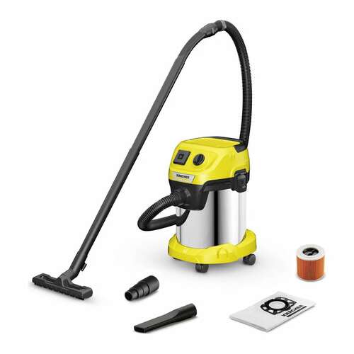  Пылесос хозяйственный karcher wd 3 ps, мусоросборник 17 л, мощность 1000 вт, желтый, 1.628-190.0 | Пылесосы промышленные