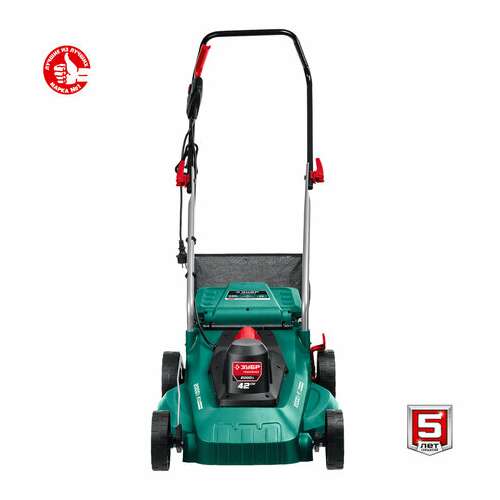  Газонокосилка сетевая зубр гсц-42-2000, 2000 вт, 3200 об./мин, ширина скашивания 42 см, гсц-42-2000 | Газонокосилки