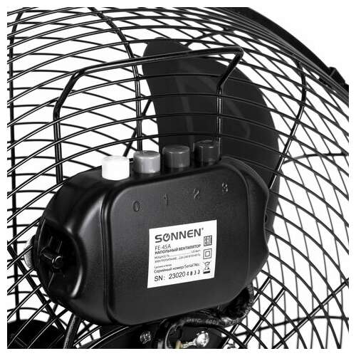  Вентилятор напольный повышенной мощности sonnen fe-45a, d=45 см, 120 вт, 3 скорости, черный, 455734 | Вентиляторы