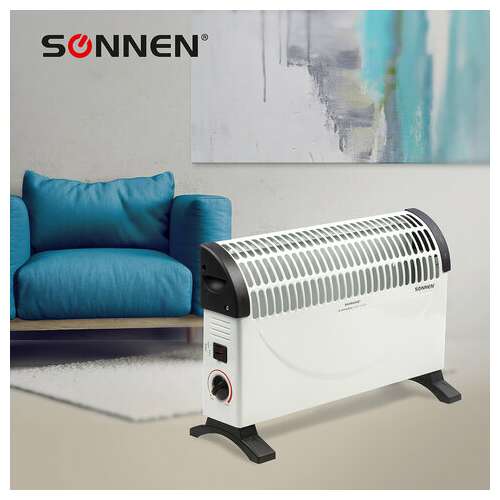  Обогреватель-конвектор sonnen y-02s, 1500 вт, 3 режима работы, белый/черный, 453494 | Конвекторные обогреватели