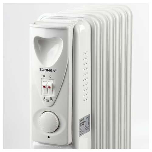  Обогреватель масляный sonnen dfs-07, 1500 вт, 7 секций, белый, 453498 | Масляные обогреватели
