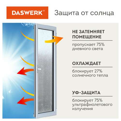  Пленка на окно самоклеящаяся статическая без клея солнцезащитная 75х150 см "пиксели" daswerk, 608577 | Пленки солнцезащитные для окон