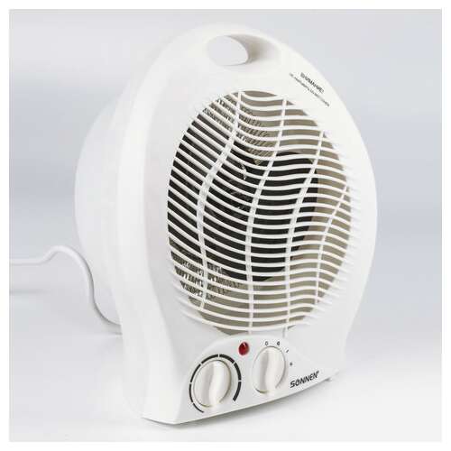  Тепловентилятор sonnen f-200, 1000/2000 вт, 2 режима работы, белый, 453493 | Тепловентиляторы
