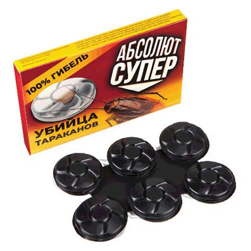  Средство от тараканов приманка комплект 6 шт. дисков-контейнеров, абсолют супер, апс6 (16) | Средства от насекомых