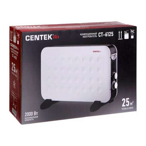  Обогреватель-конвектор centek ct-6125, 2000 вт, 3 режима работы, белый | Конвекторные обогреватели