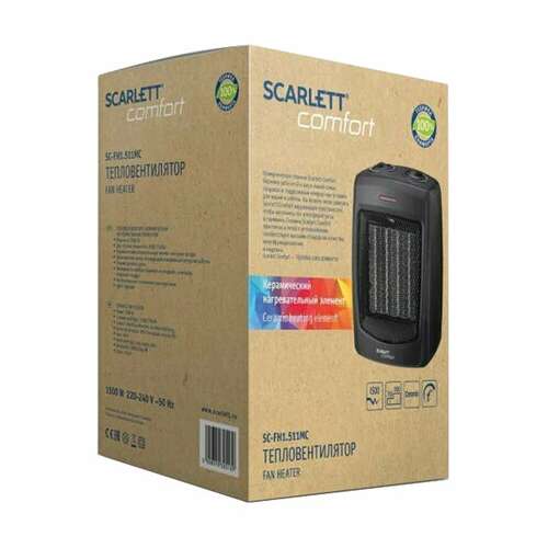 Тепловентилятор scarlett sc-fh1.511mc, 1500 вт, 3 режима работы, черный  Тепловентилятор scarlett sc-fh1.511mc, 1500 вт, 3 режима работы, черный | Тепловентиляторы