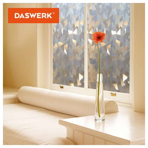  Пленка на окно самоклеящаяся статическая без клея солнцезащитная 75х150 см "льдины" daswerk, 608589 | Пленки солнцезащитные для окон