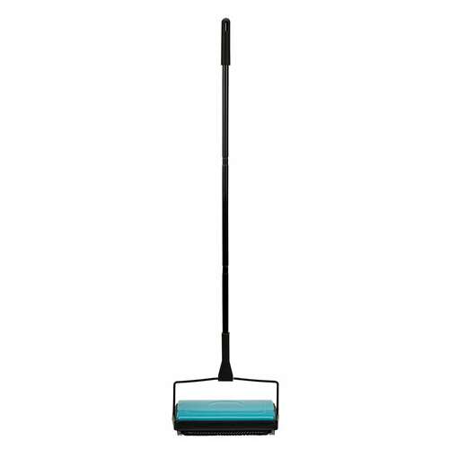  Щетка-веник-пылесос механическая для пола и ковровых покрытий, металл, чёрно-бирюзовая, daswerk, 608948 | Совки